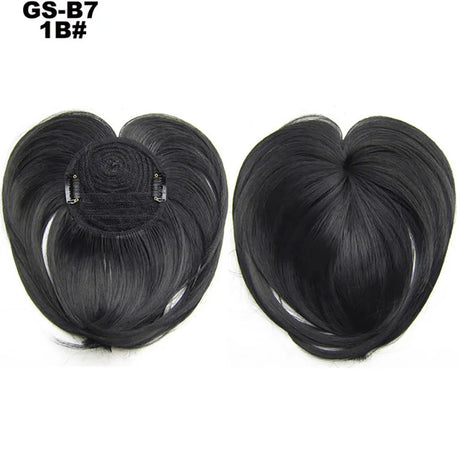 Clip on Flat Neat Bangs Hair Extension black