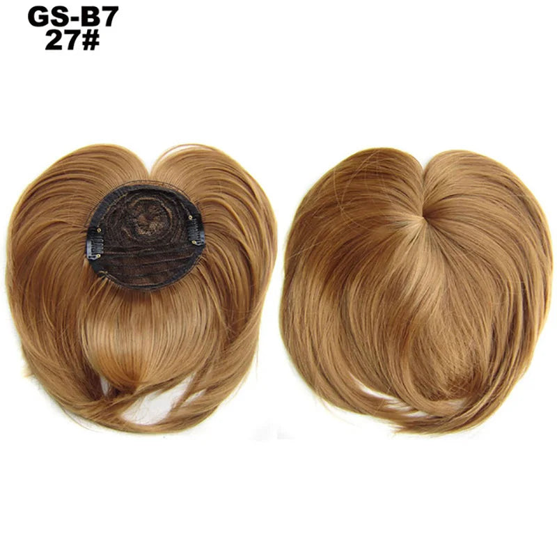 Clip on Flat Neat Bangs Hair Extension ash blonde