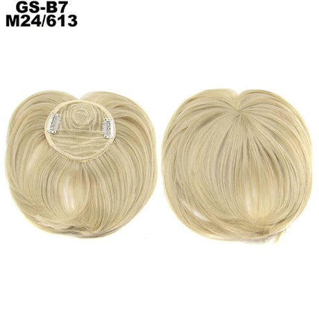 Clip on Flat Neat Bangs Hair Extension ash blonde