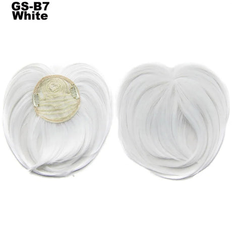 Clip on Flat Neat Bangs Hair Extension white