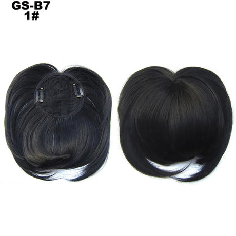 Clip on Flat Neat Bangs Hair Extension black