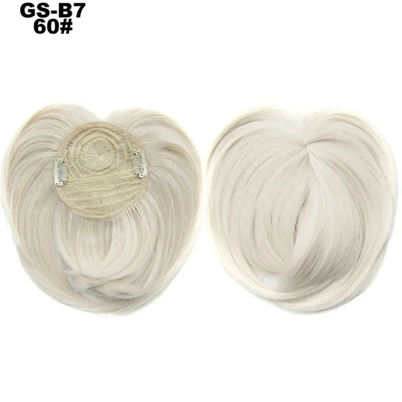 Clip on Flat Neat Bangs Hair Extension grey