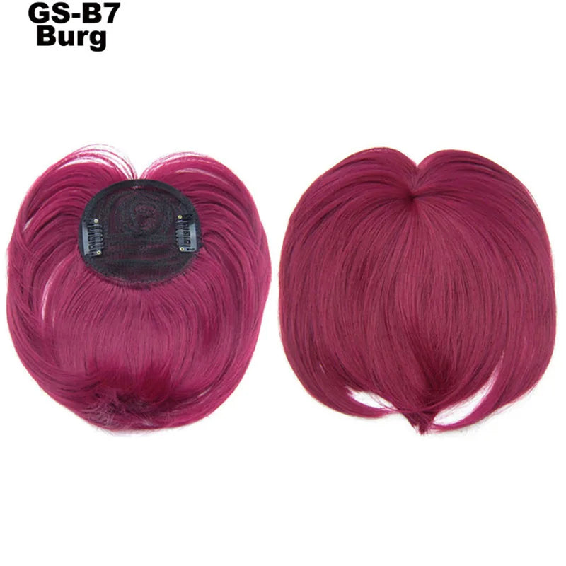 Clip on Flat Neat Bangs Hair Extension purple
