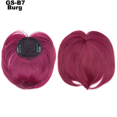 Clip on Flat Neat Bangs Hair Extension purple