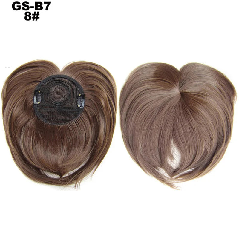 Clip on Flat Neat Bangs Hair Extension ash brown