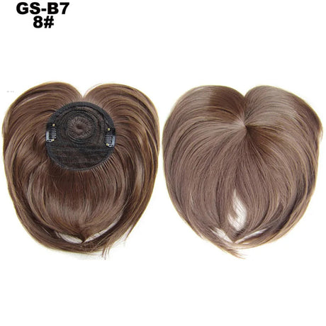 Clip on Flat Neat Bangs Hair Extension ash brown