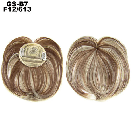 Clip on Flat Neat Bangs Hair Extension ash blonde/ white