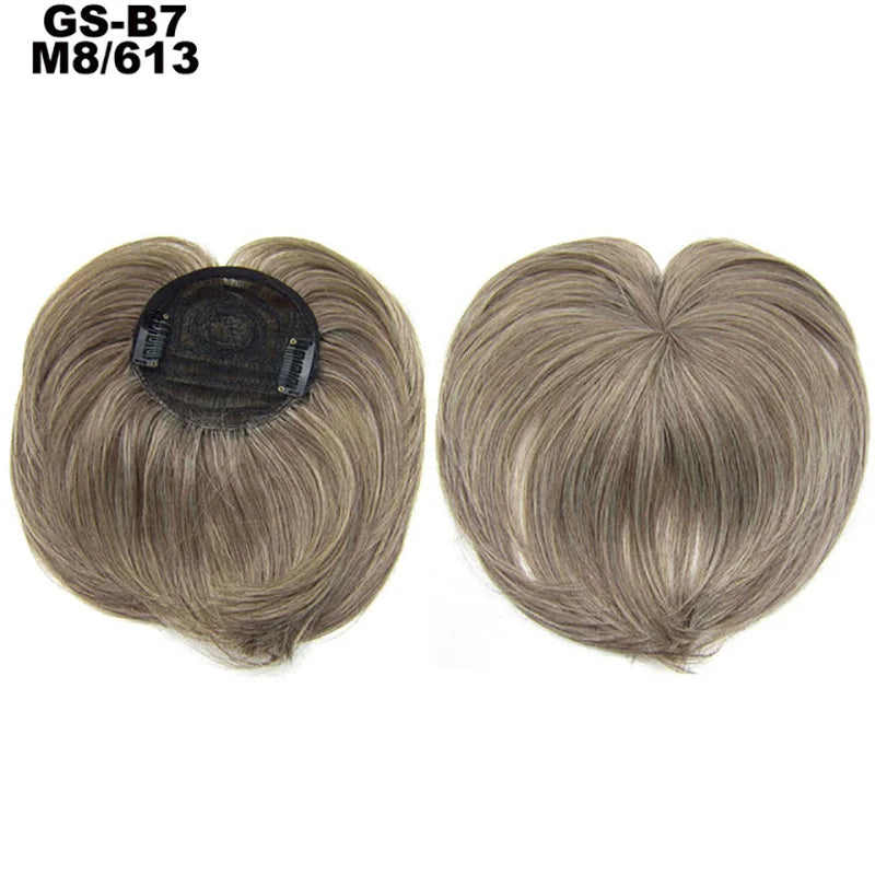 Clip on Flat Neat Bangs Hair Extension grey