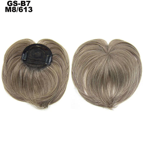 Clip on Flat Neat Bangs Hair Extension grey