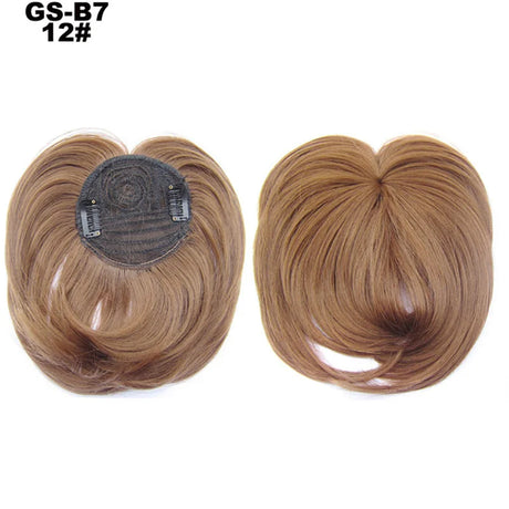 Clip on Flat Neat Bangs Hair Extension brown