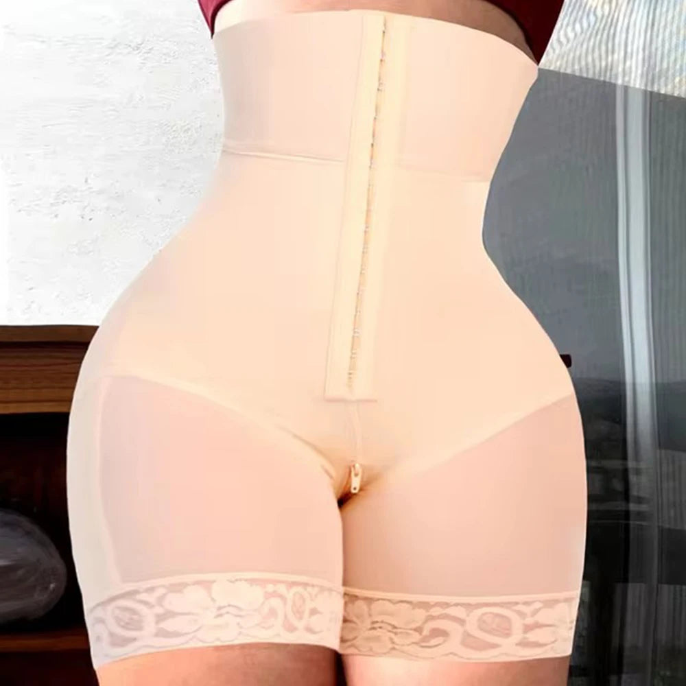 Beige Colombian High Waist Trainer Slimming Sheath