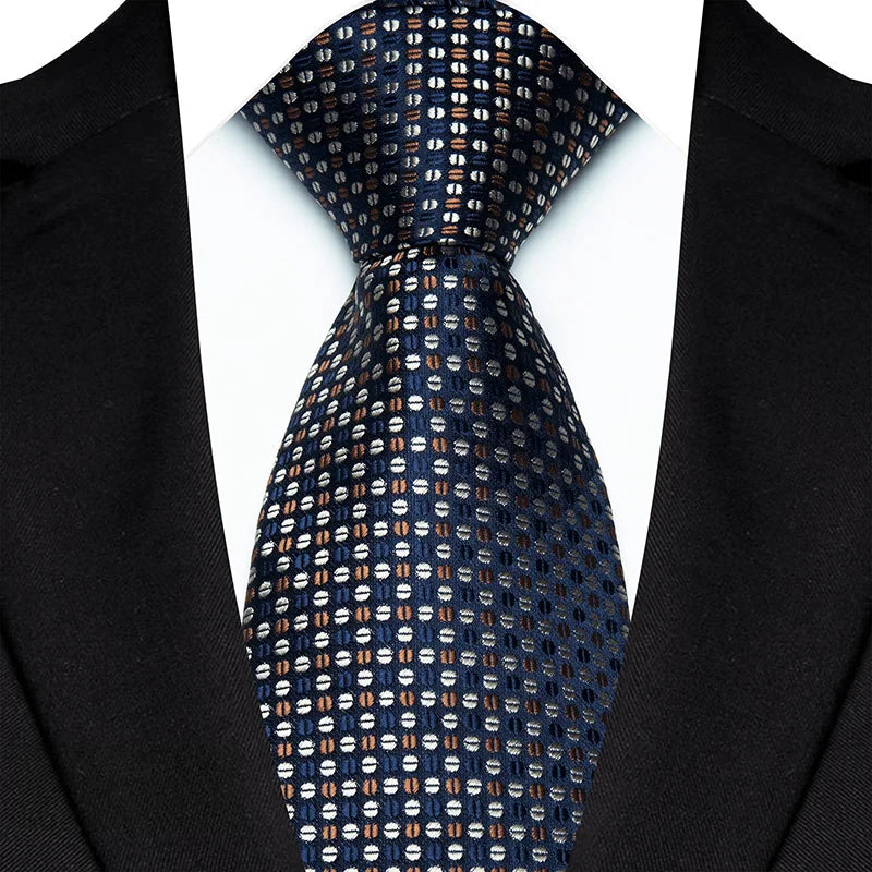 Blue Colorful 8cm Polyester Polka Dot Wedding Tie