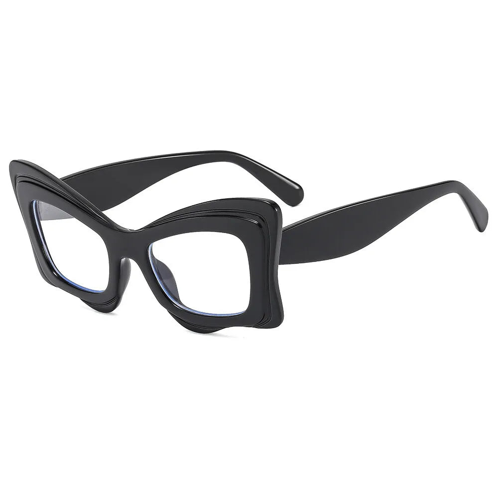 Colorful Cat Eye Color-blocked Eyewear black