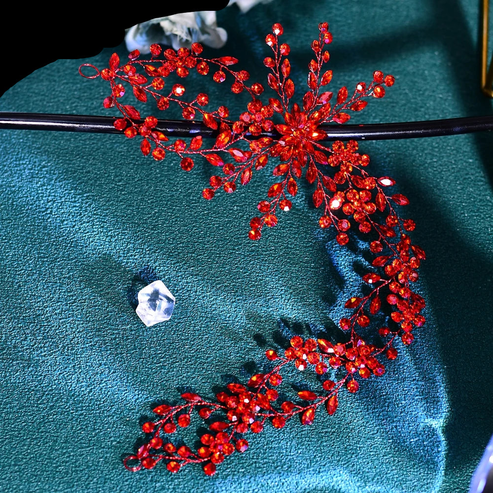 Red Colorful Fashion Banquet Wedding Headwear