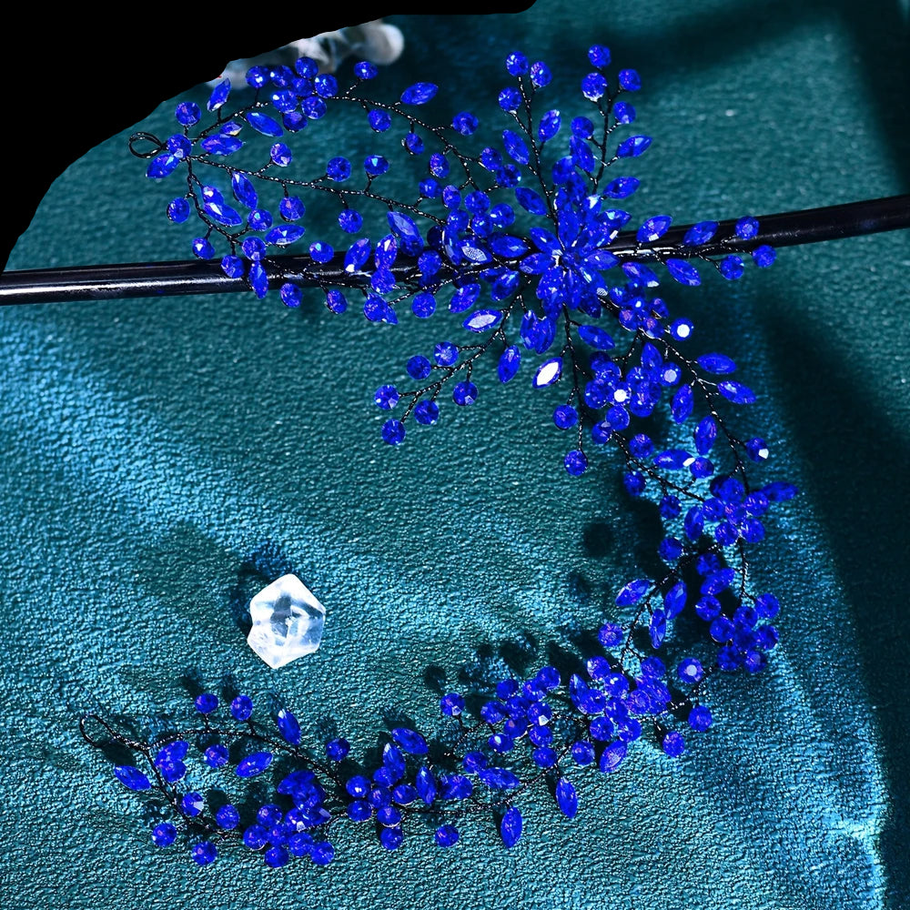 Blue Colorful Fashion Banquet Wedding Headwear