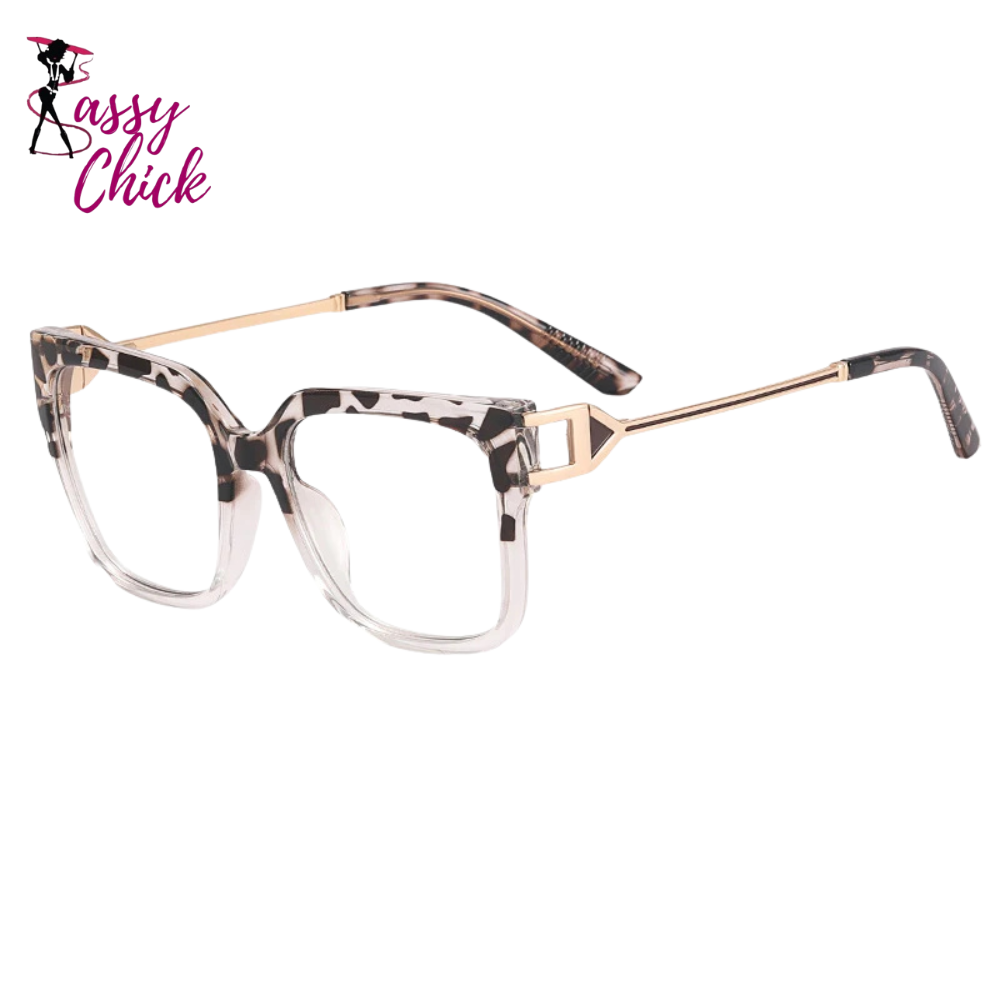 Colorful Optical Spectacle Frame Oversized Blue Glasses Sassy Chick Logo