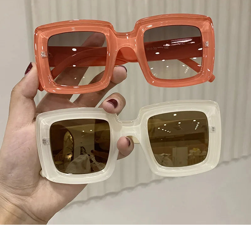 Collection of Colorful Punk Square Trends Multicolor Sunglasses