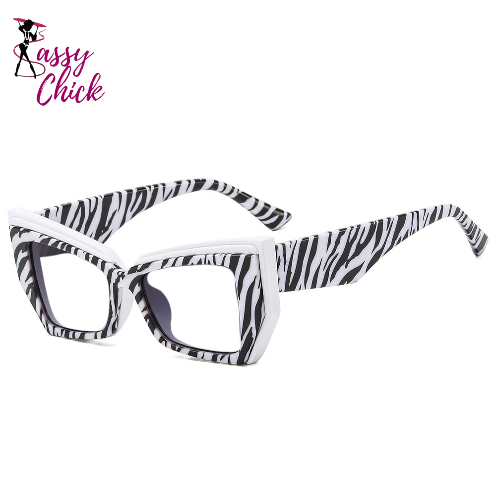 Colorful Square Frame Cat Eye Reading Glasses Sassy Chick Logo