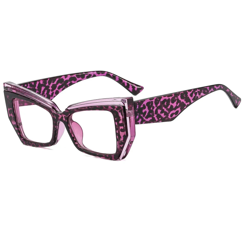 Purple Colorful Square Frame Cat Eye Reading Glasses