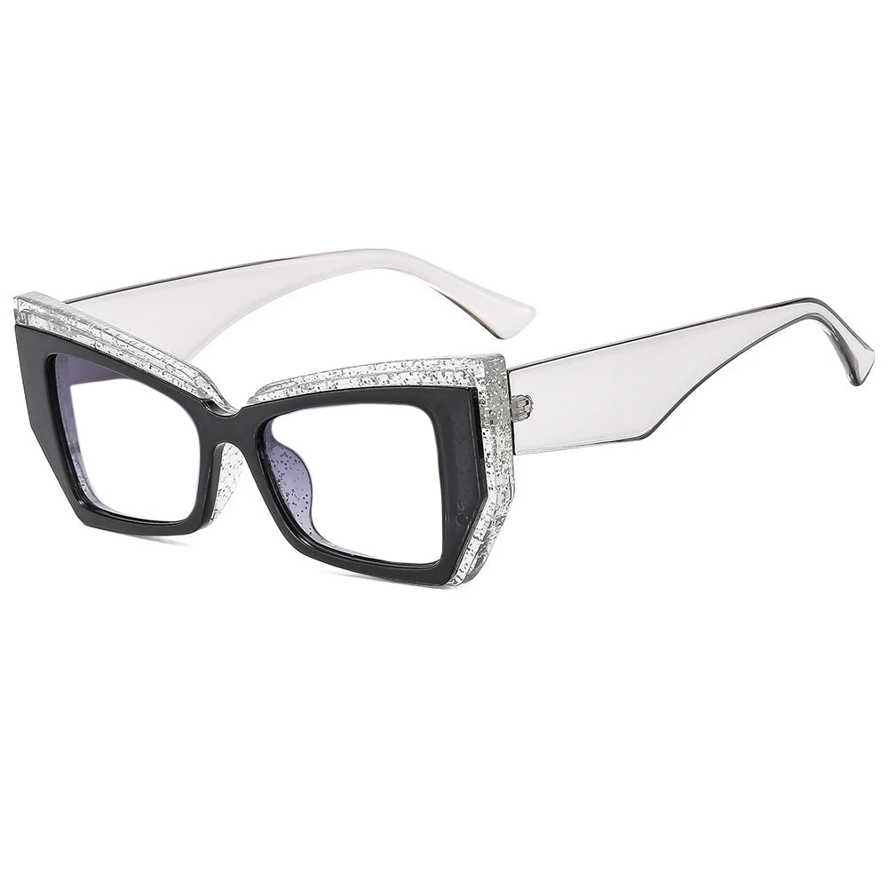 White Colorful Square Frame Cat Eye Reading Glasses