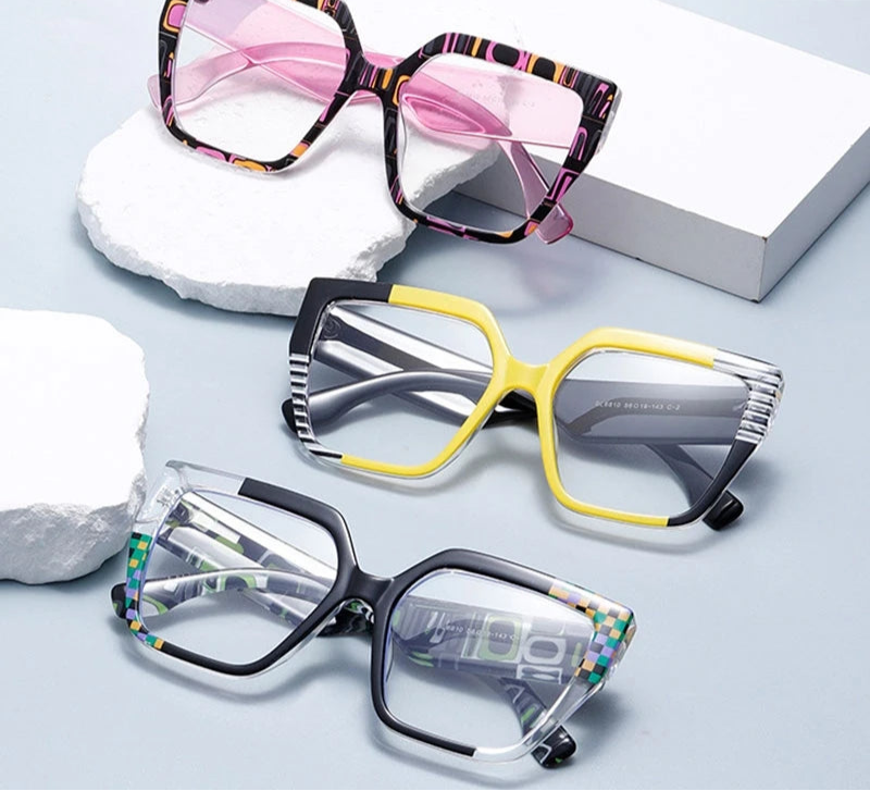 Collection of Colorful Square Large Frame Reading Glasses