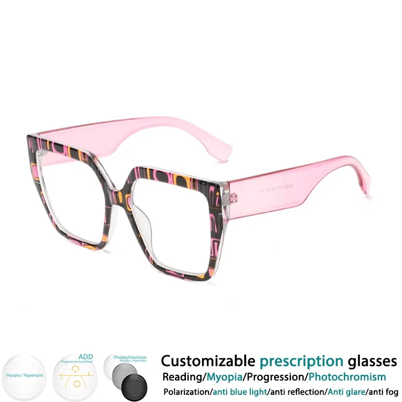 Pink transparent frame reading glasses