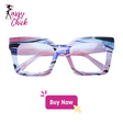 colorful stripe oversized reading glasses Sassy Chick Logo