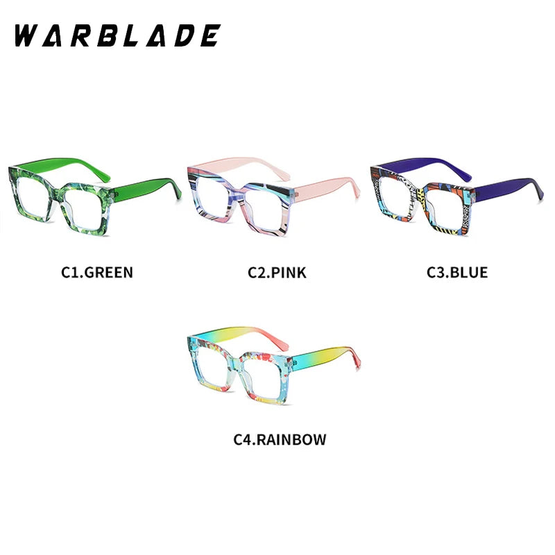 Collection of Colorful Women's Square Anti Blue Light Blocking Glasses