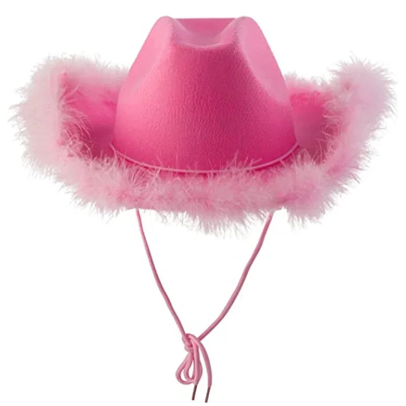 Pink Cowboy Hat Burlap Crown