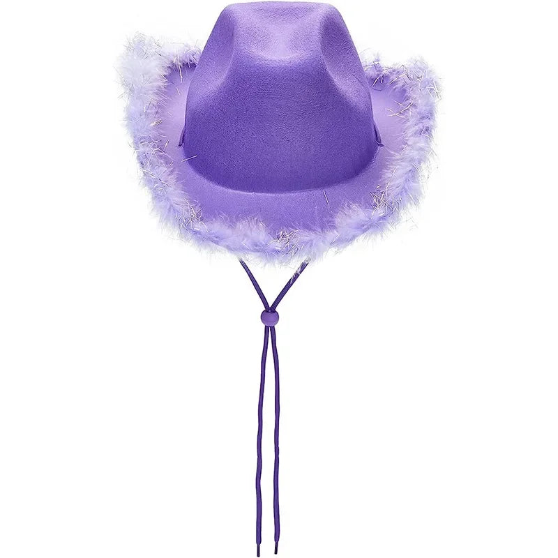 Purple Cowboy Hat Burlap Crown
