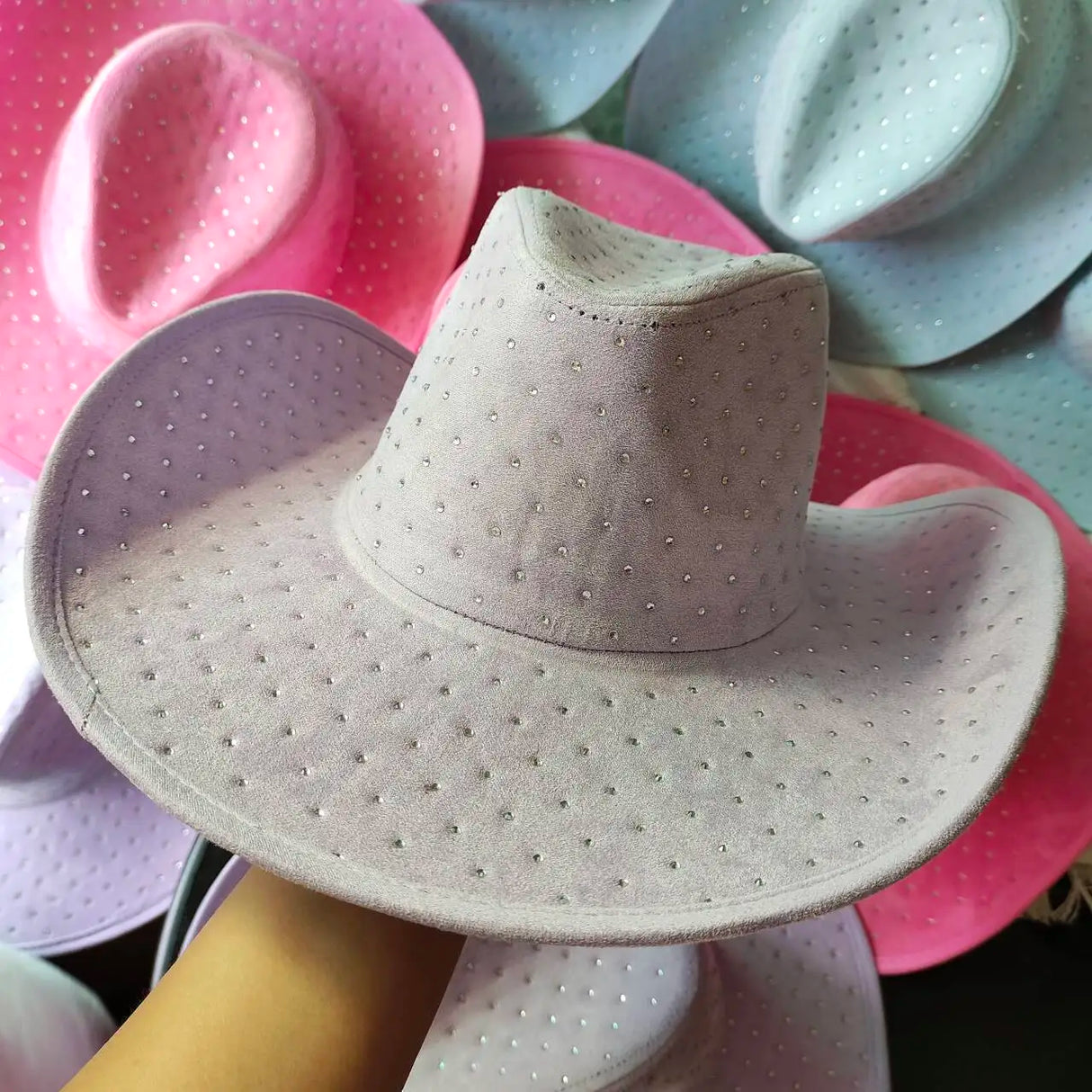 Dirty White Cowboy Rhinestone Denim