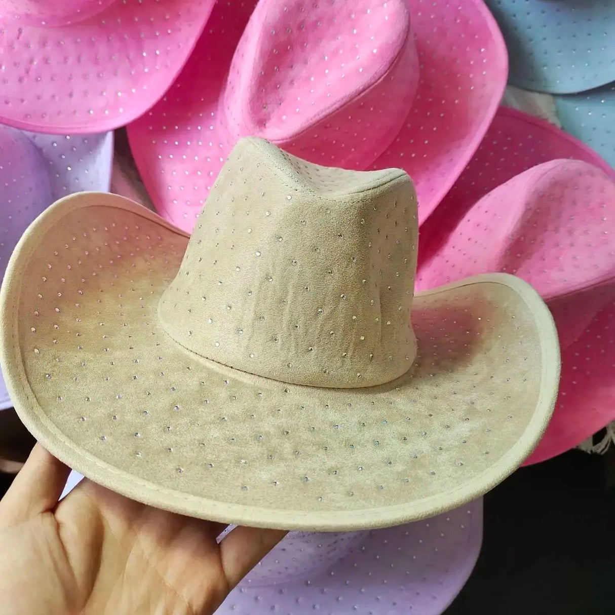 brown Cowboy Rhinestone Denim
