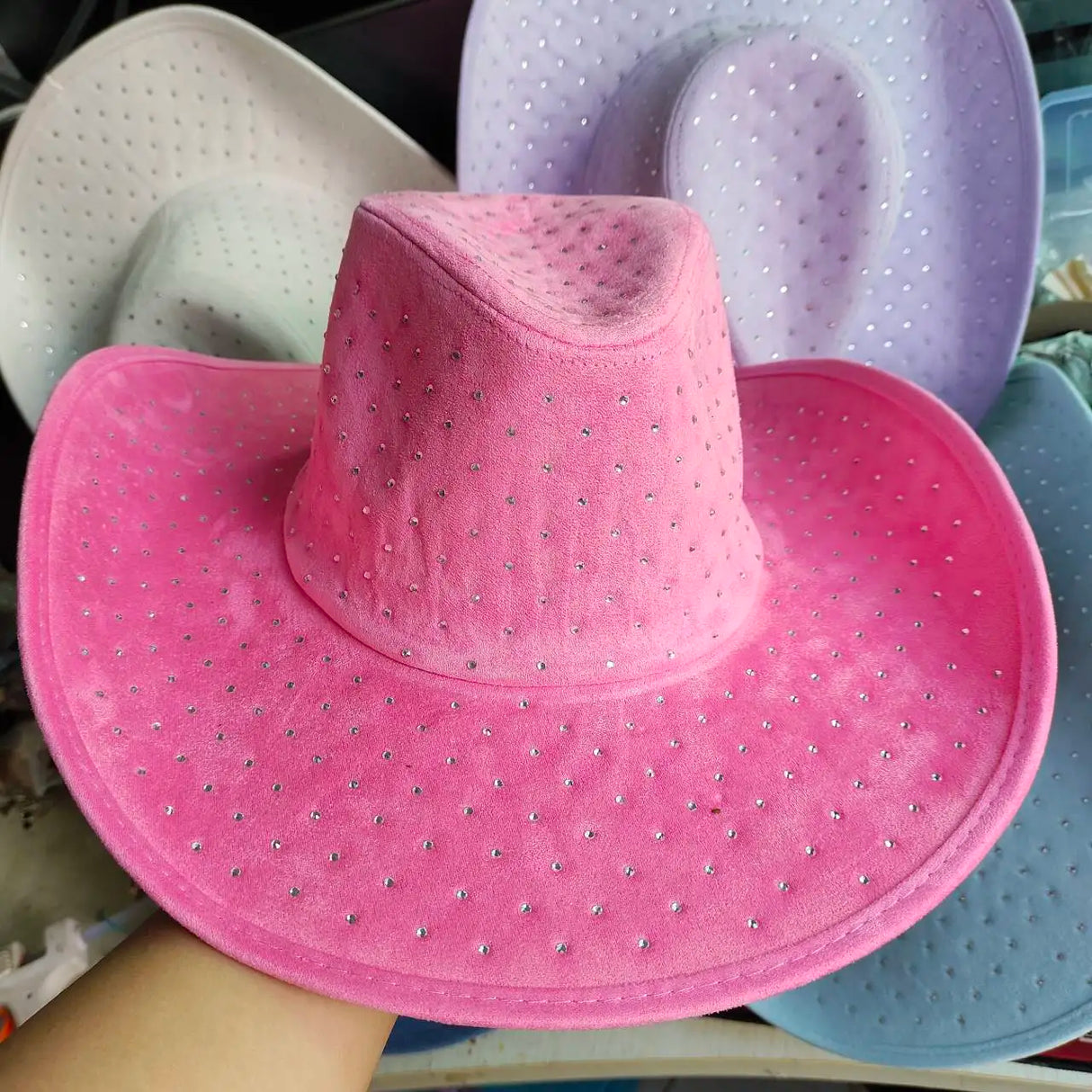 Pink Cowboy Rhinestone Denim