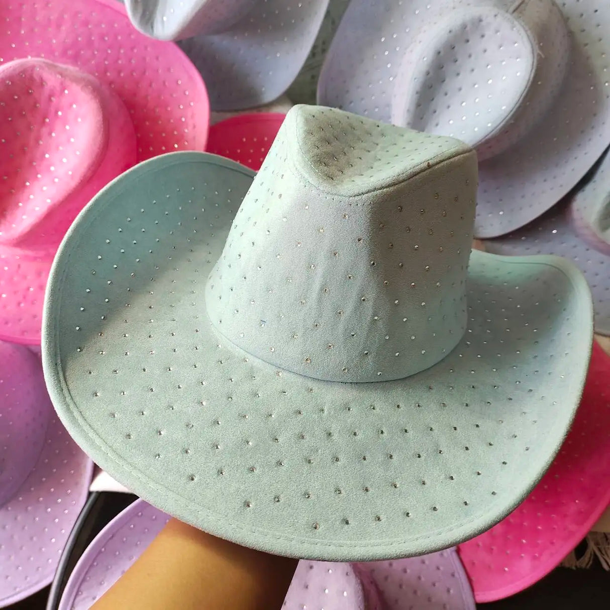 Grey Cowboy Rhinestone Denim