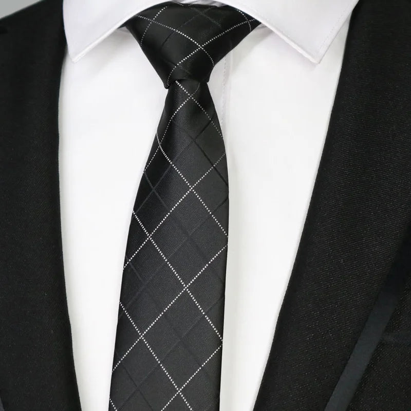 black white necktie