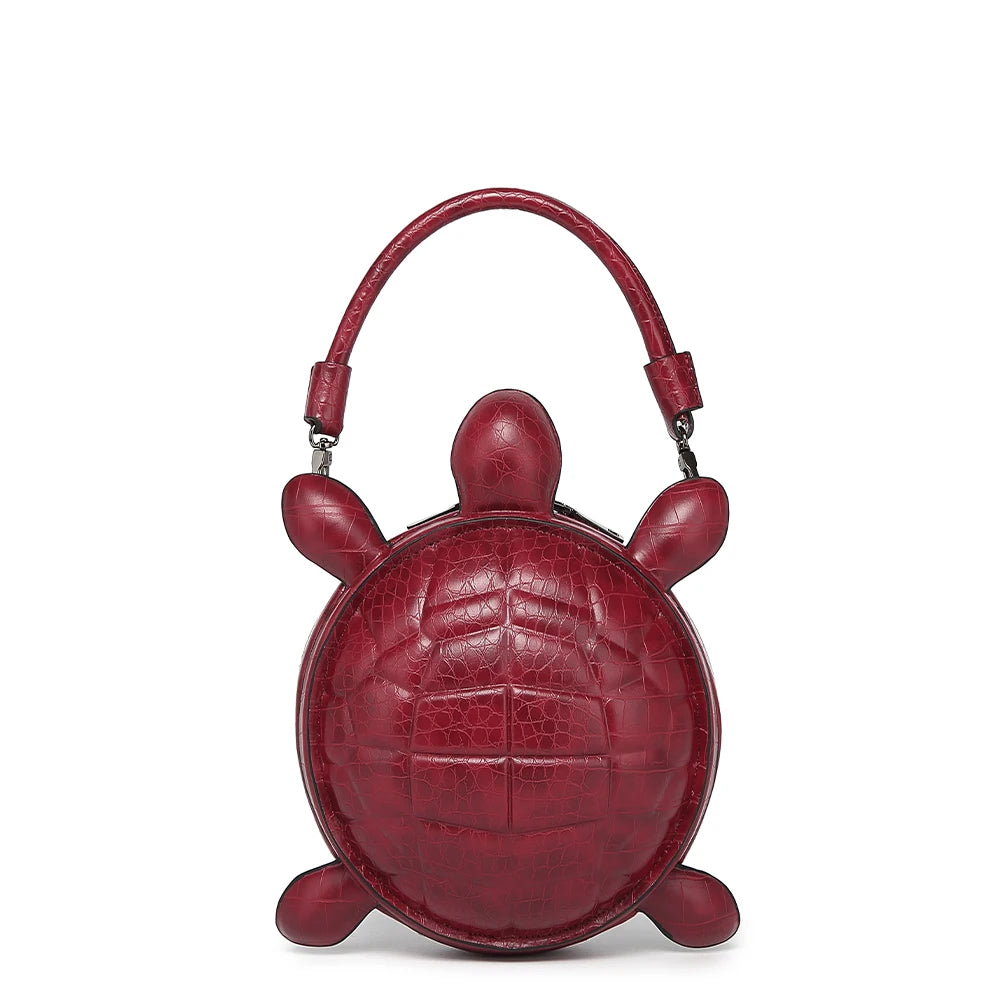 Red Creative and Personalized Turtle Shaped Handbag