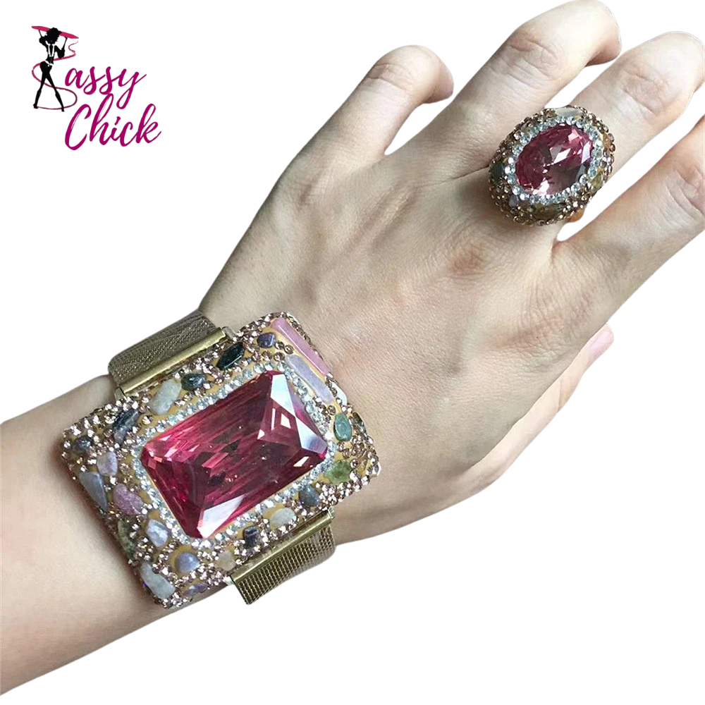 Crystal Bangle Rings Sets Jewelry Sassy Chick Logo