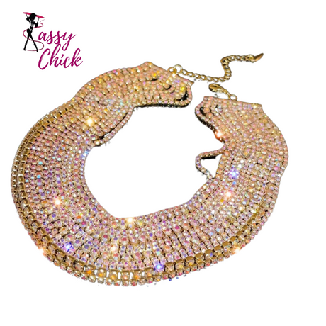 Crystal Layered Choker Necklace Sassy Chick Logo