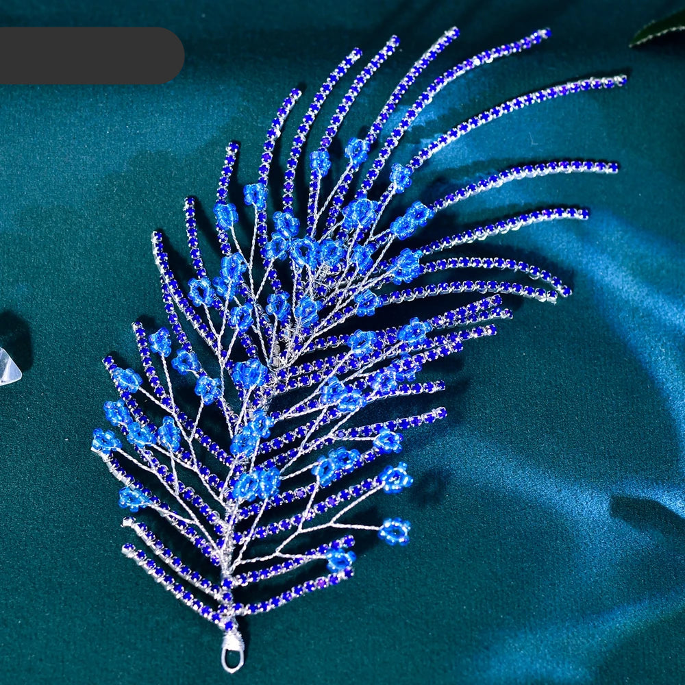 Elegant bridal headpiece with crystal rhinestones for wedding hair styling