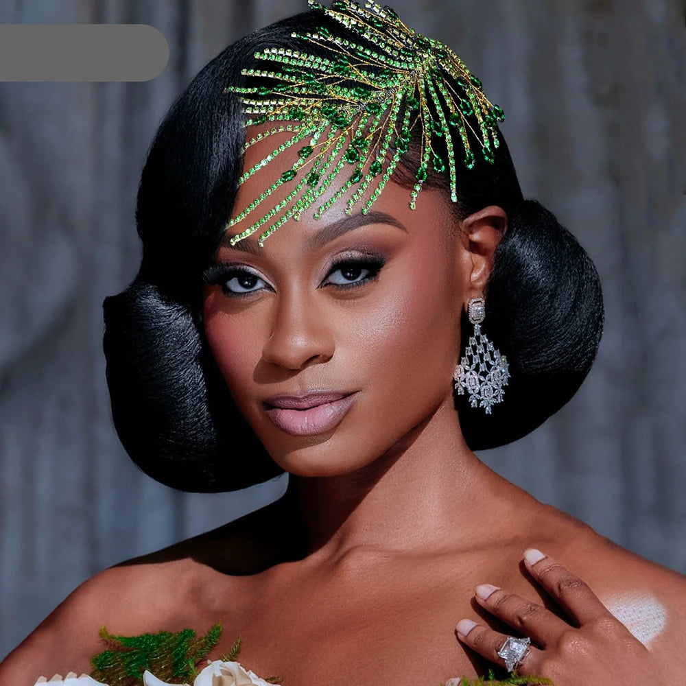 Elegant bridal headpiece with crystal rhinestones for wedding hair styling