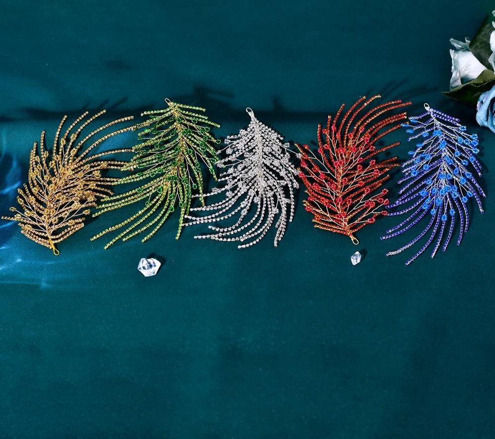 Elegant bridal headpiece with crystal rhinestones for wedding hair styling