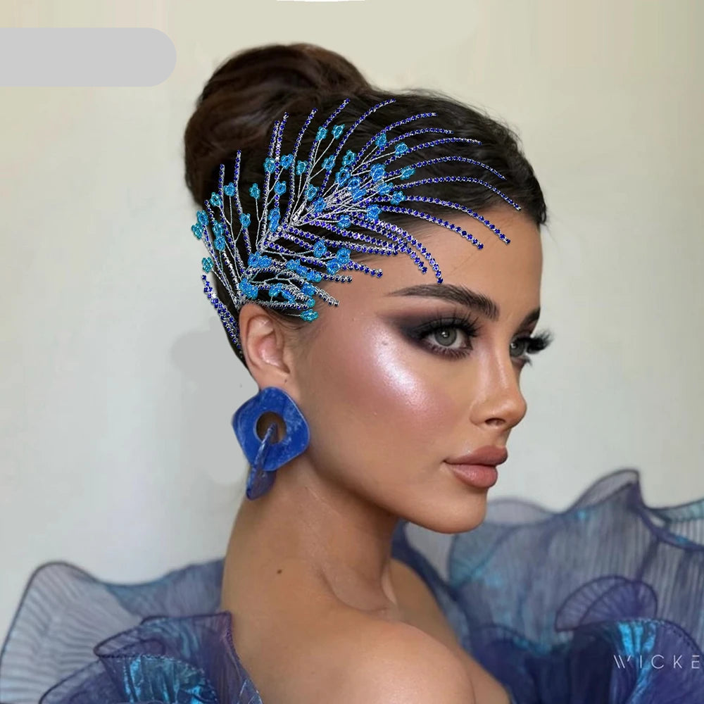 Elegant bridal headpiece with crystal rhinestones for wedding hair styling
