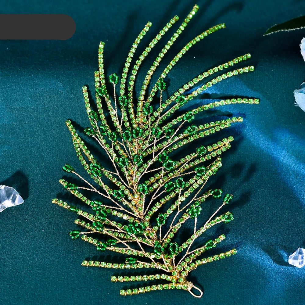 Elegant bridal headpiece with crystal rhinestones for wedding hair styling