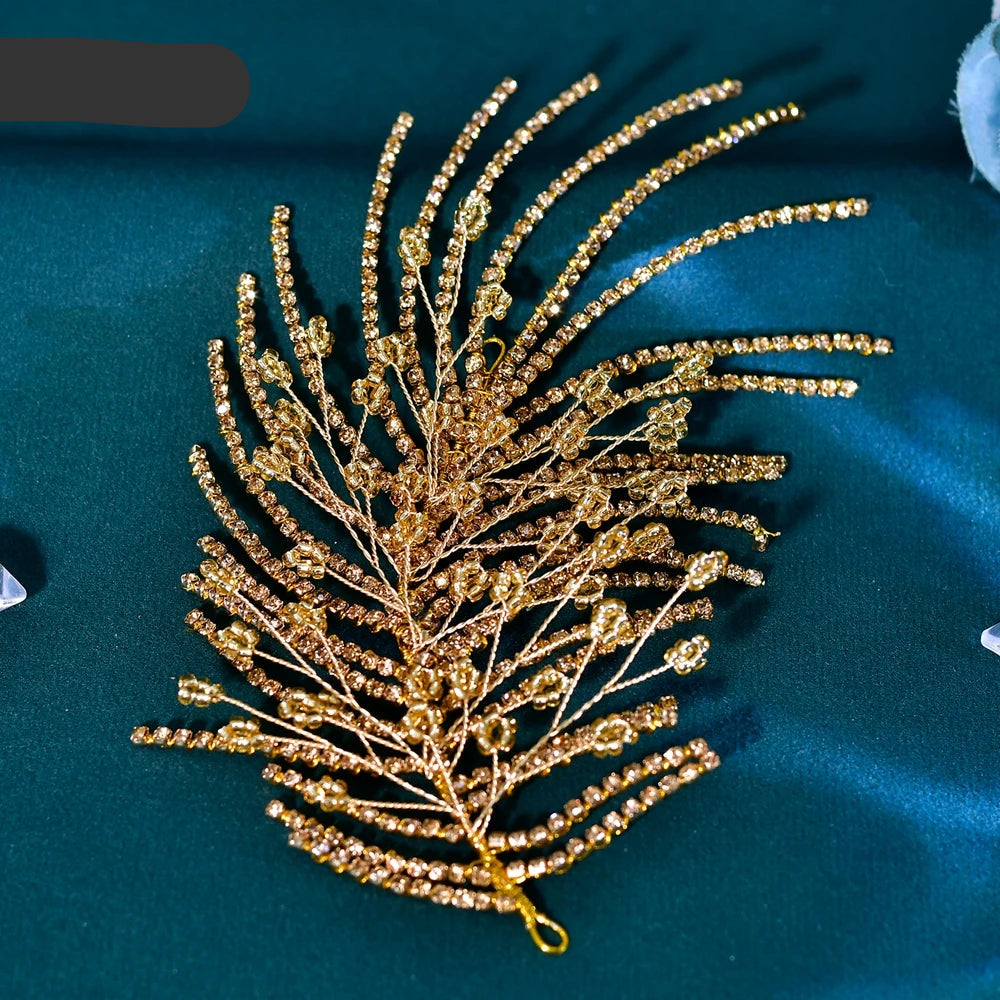 Elegant bridal headpiece with crystal rhinestones for wedding hair styling