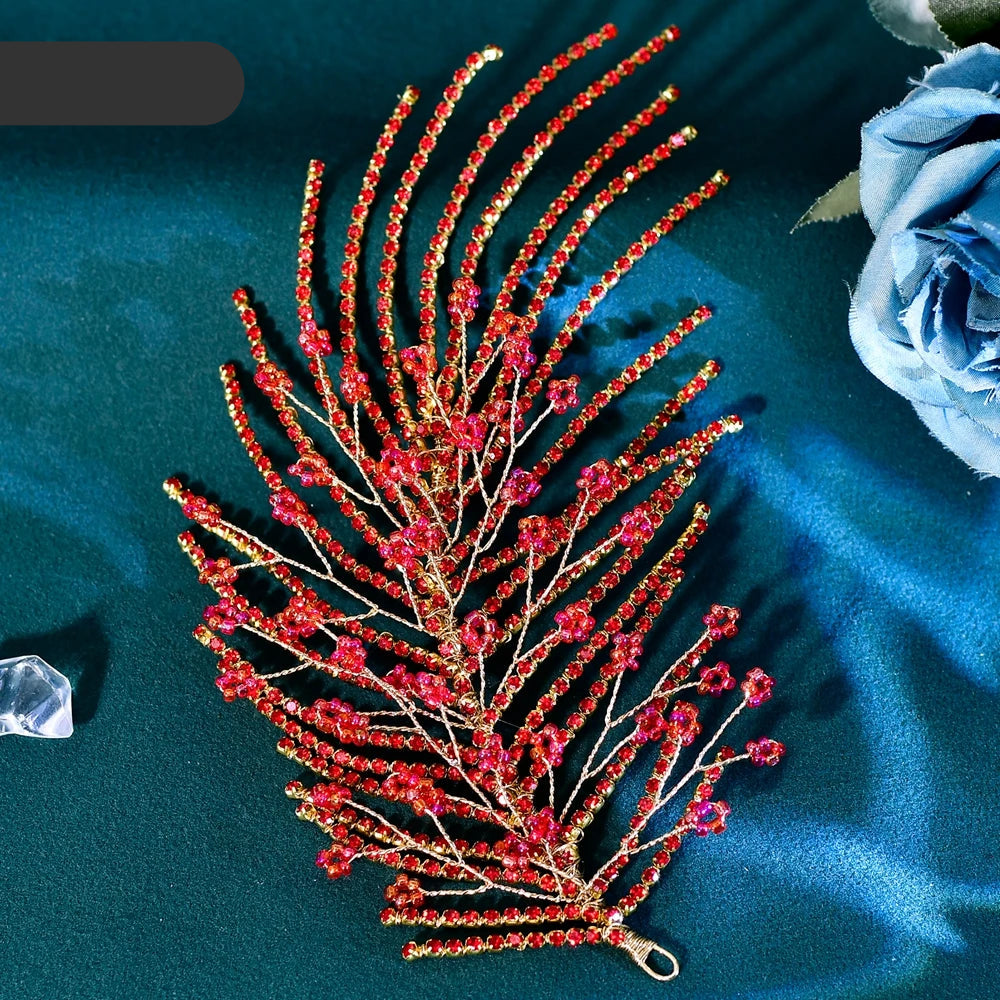 Elegant bridal headpiece with crystal rhinestones for wedding hair styling