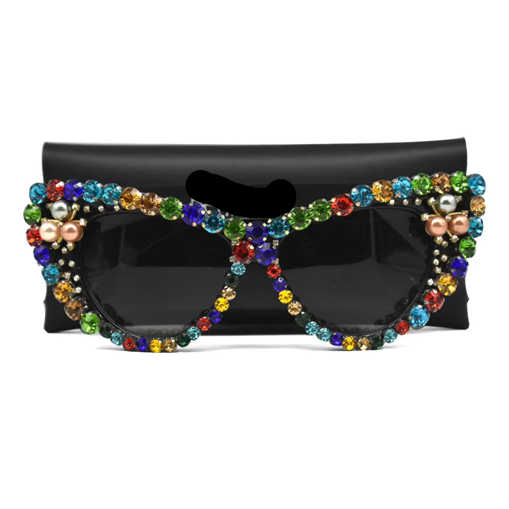 Crystal Rhinestone Cat Eye Sunglasses