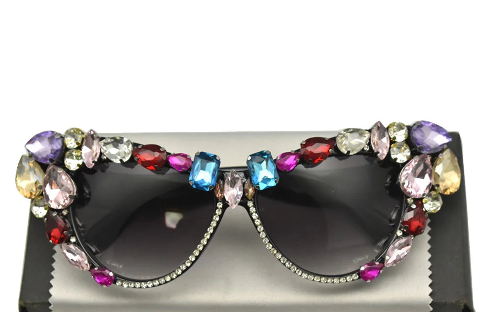 Crystal Rhinestone Cat Eye Sunglasses