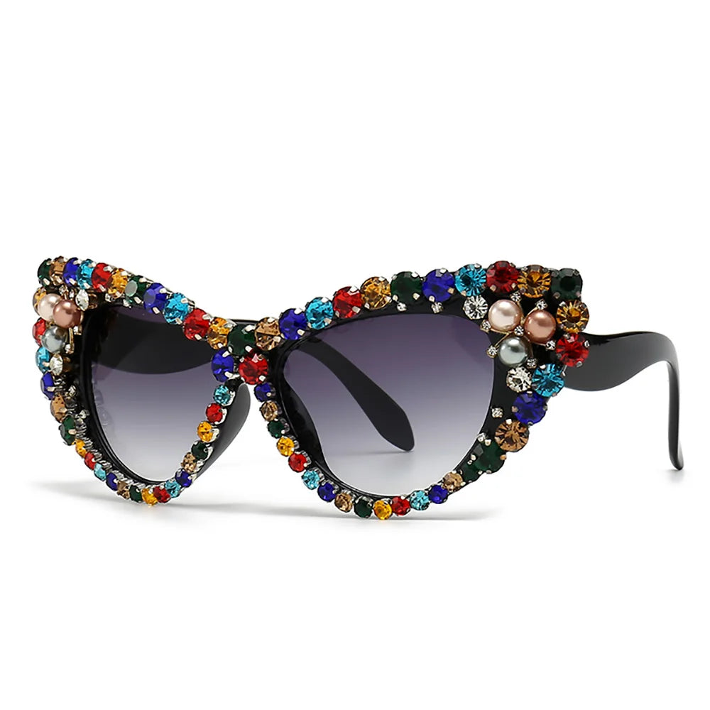 Crystal Rhinestone Cat Eye Sunglasses