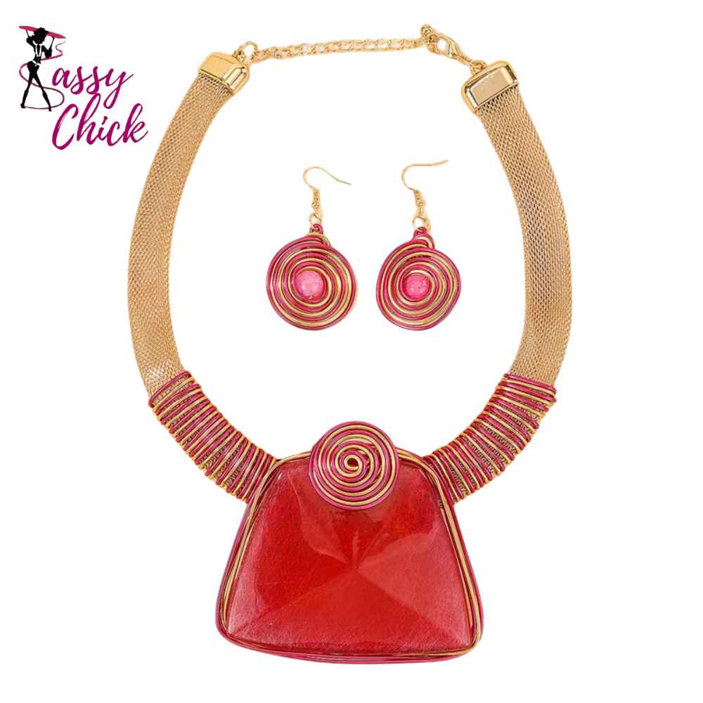 Crystal Rhinestone Lantern Chain Jewelry Set Sassy Chick Logo
