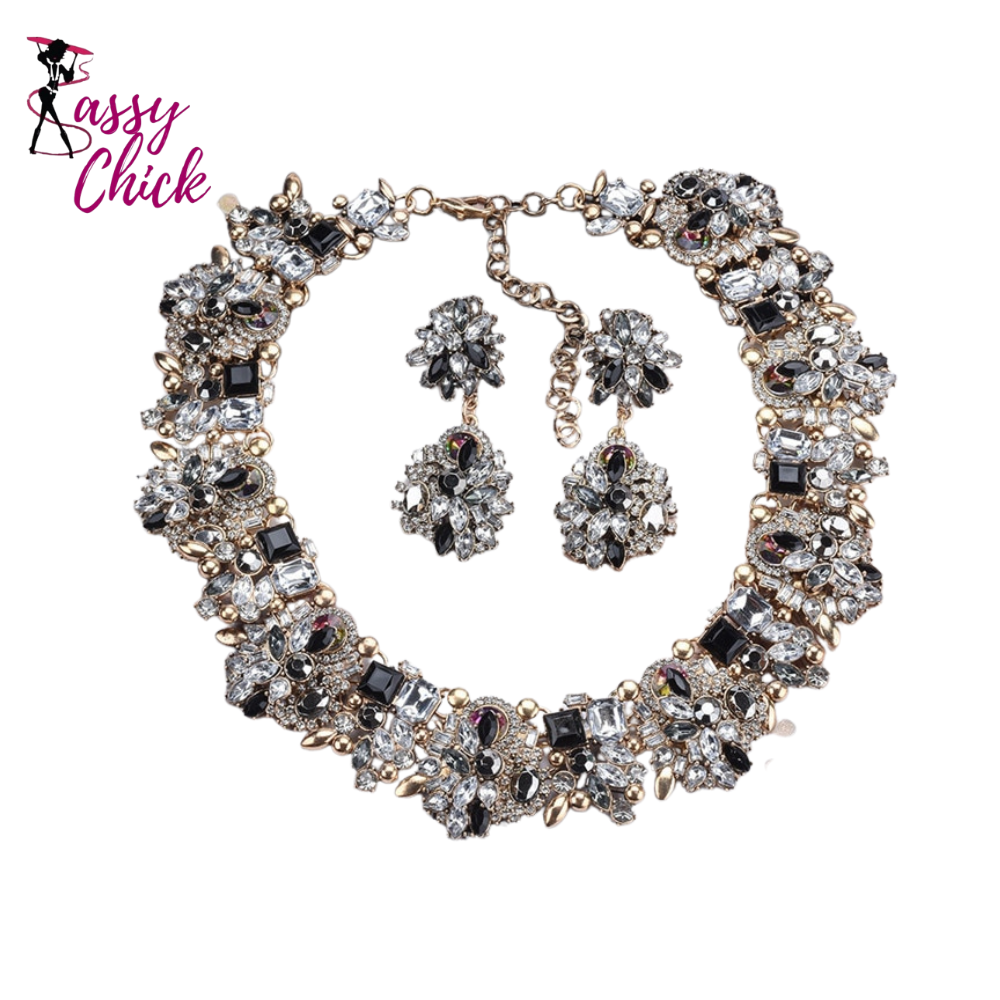 Crystal Rhinestone Necklace Sassy Chick Logo